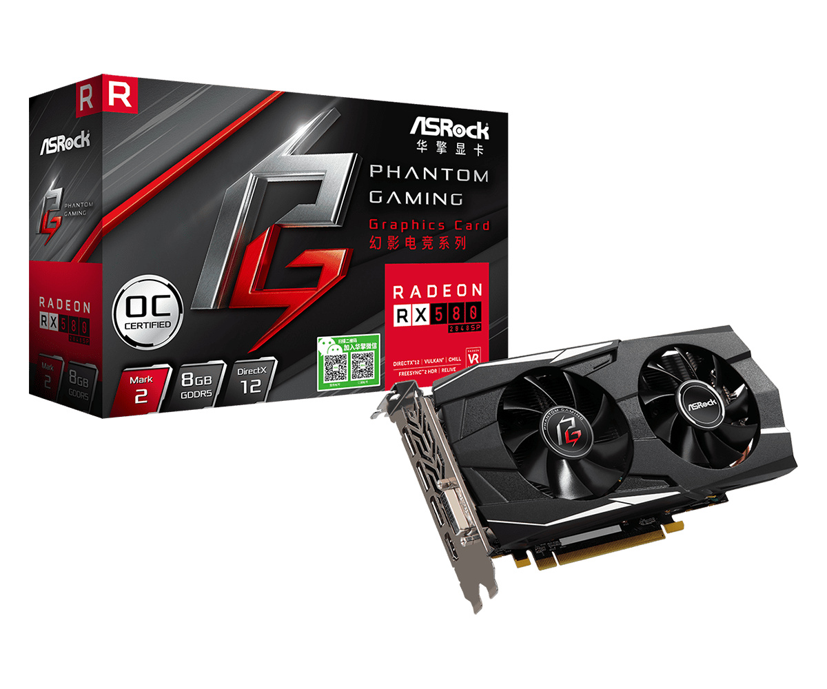 华擎科技 | AMD 幻影电竞 D Radeon™ RX 580 2048SP MK2 8G OC