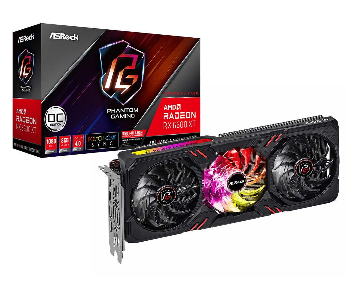 ASRock | AMD Radeon™ RX 6600 XT Phantom Gaming D 8GB OC
