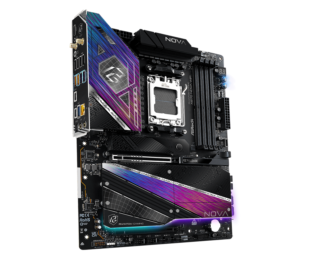 Asrock x870 nova wifi matična plošča z embalažo in antenami