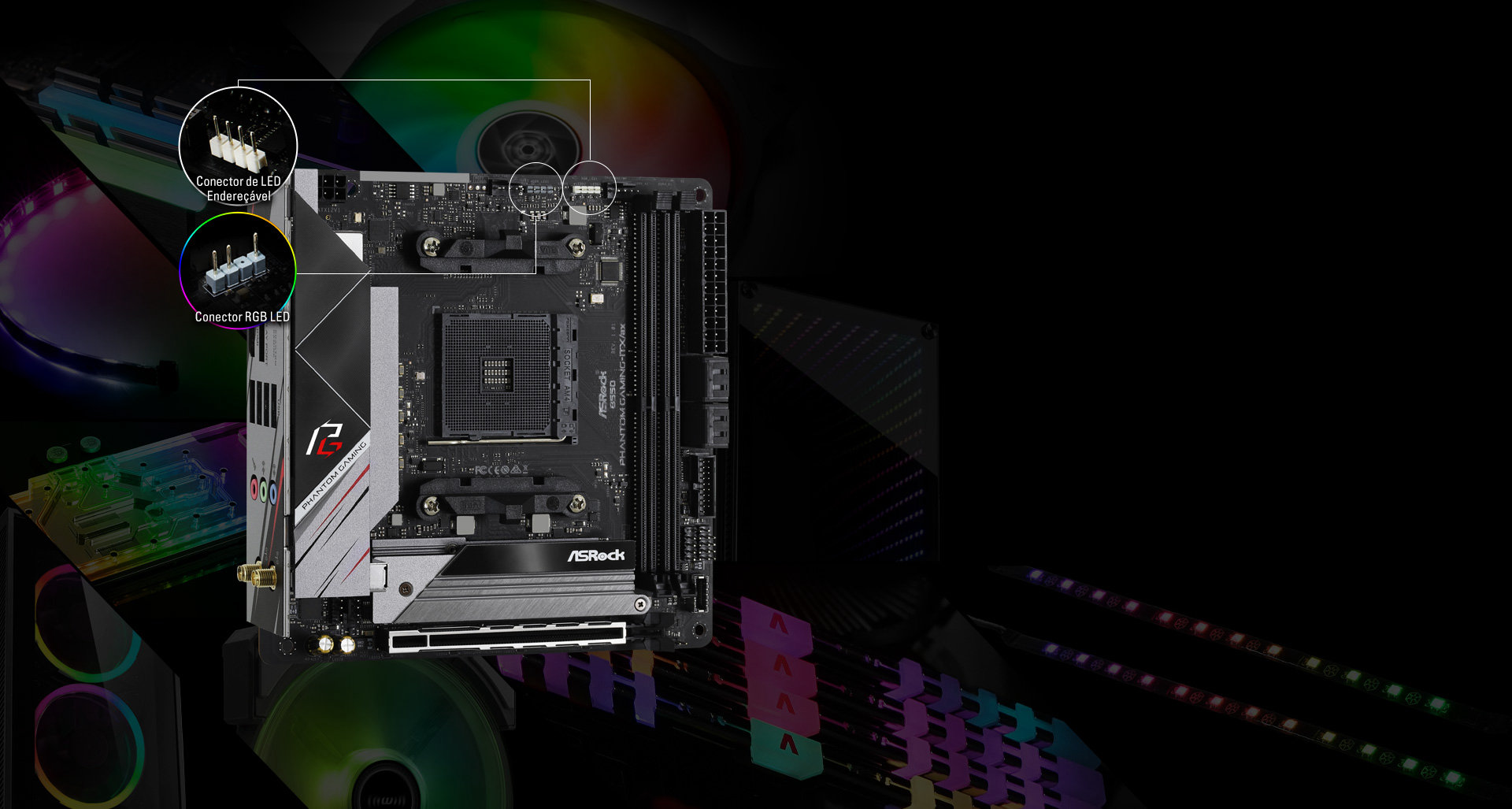 ASRock Polychrome RGB na B550 Phantom Gaming-ITX/ax