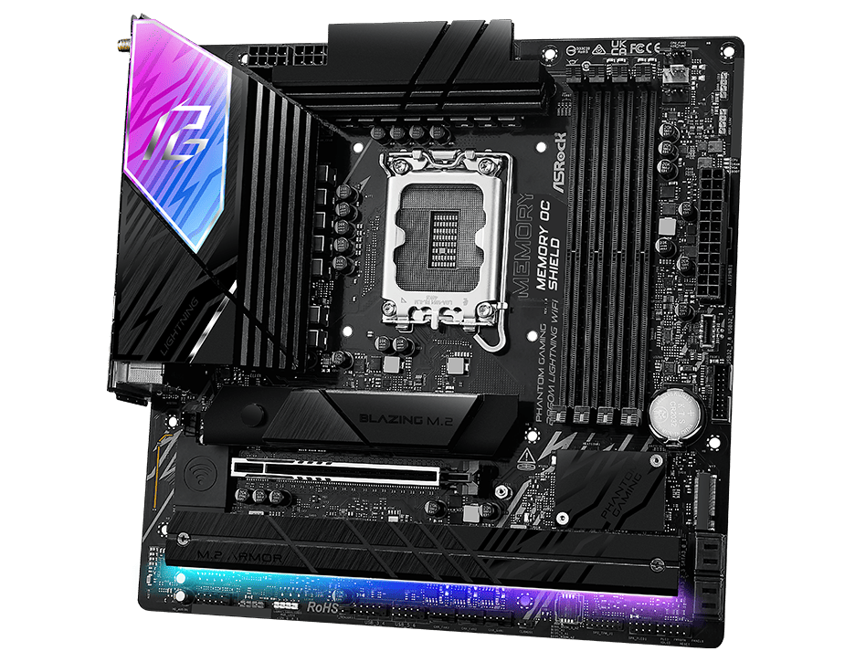 ASRock B860M Lightning WiFi PHANTOM GAMING Intel 1851 Socket Motherboa - North E