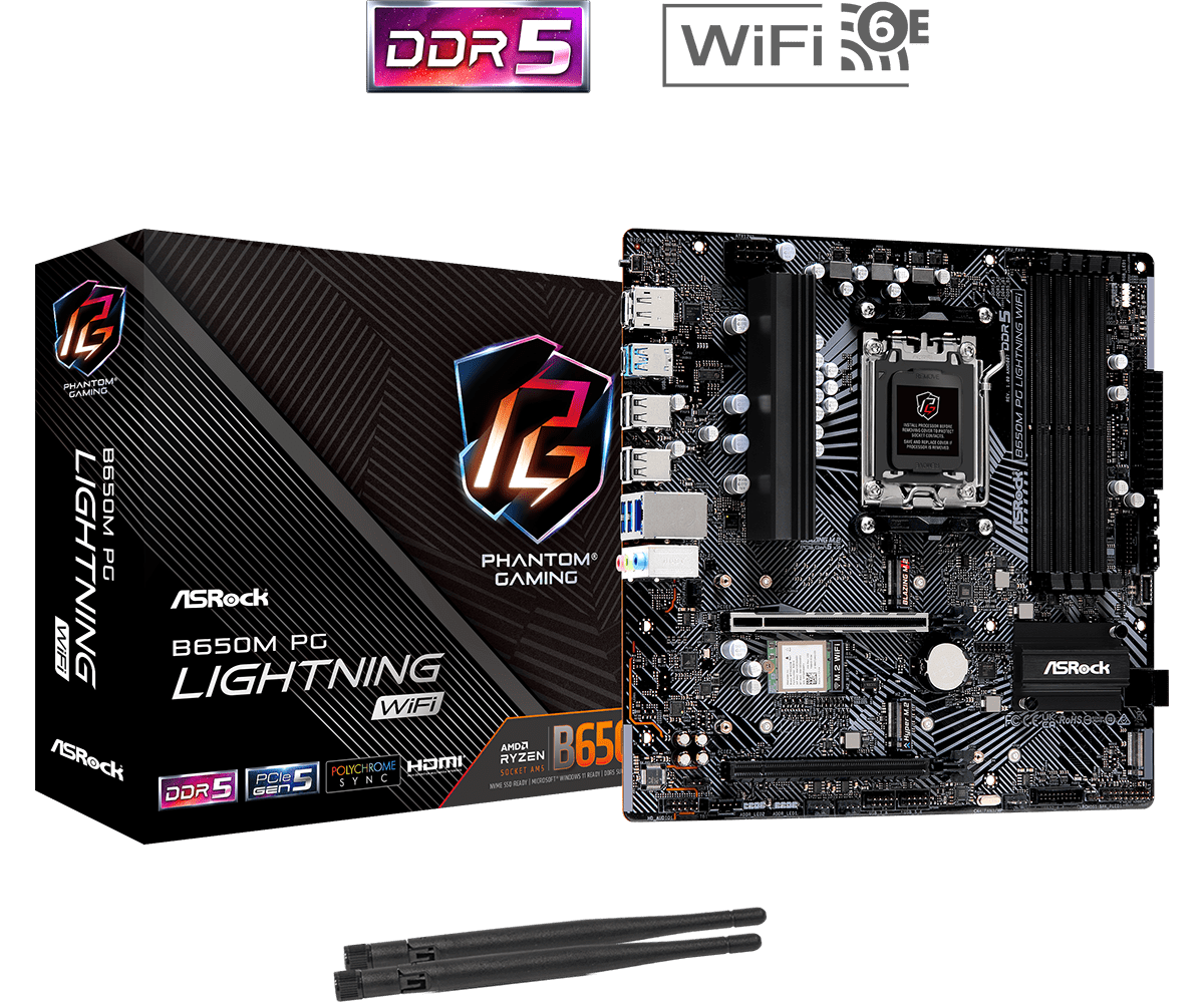 ASRock B650M PG Lightning WiFi com embalagem oficial
