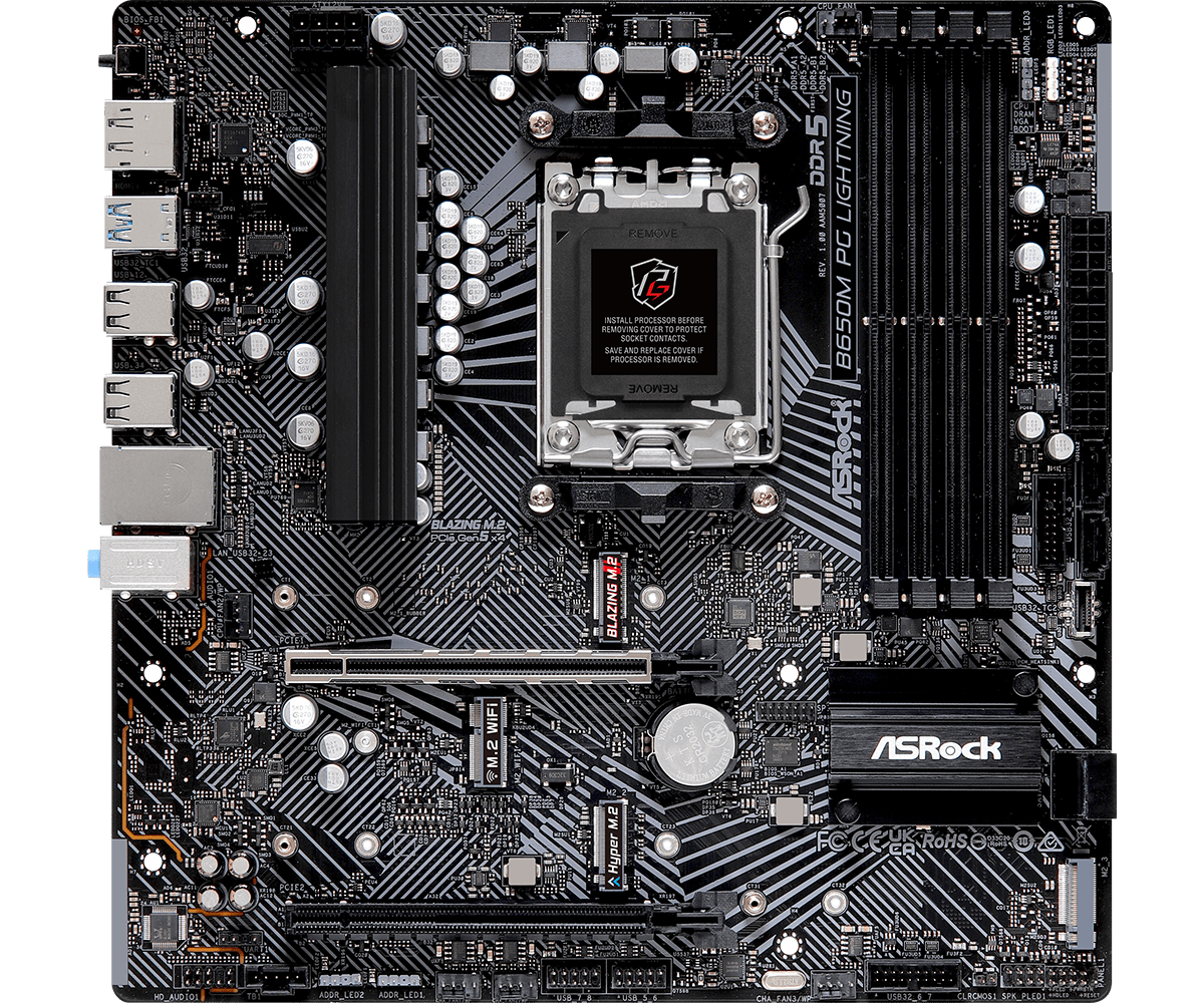 ASRock B650M PG Lightning vista frontal