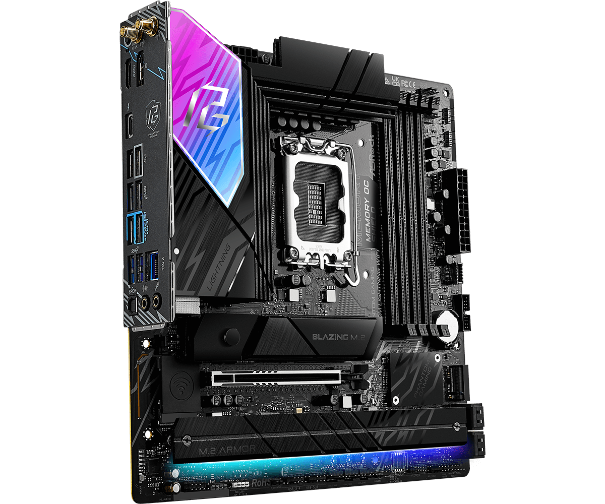 Scheda Madre ASRock B860M Lightning WiFi Per Intel Core Ultra (LGA1851), DDR5, PCIe 5.0, Thunderbolt 4, Micro-ATX