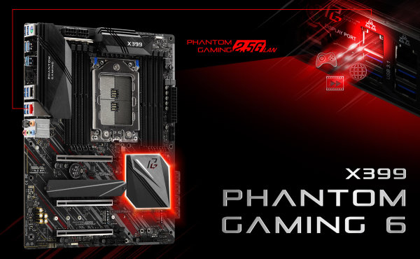 Материнская плата ASRock X399 Phantom Gaming 6 – идеальная пара для процессоров серии AMD Ryzen™ Threadripper™ X.