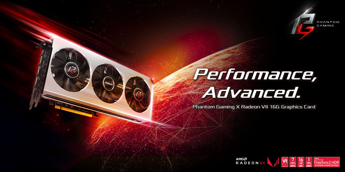 ASRock Launches Phantom Gaming X Radeon VII 16G Graphics Card
Performance Advanced for Gaming and Creation by World's First AMD 7nm Gaming GPU