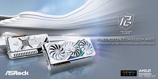 華擎科技發表Radeon™ RX 7900 XT Phantom Gaming White 20GB OC白色版顯示卡 純粹卓越以白色亮相