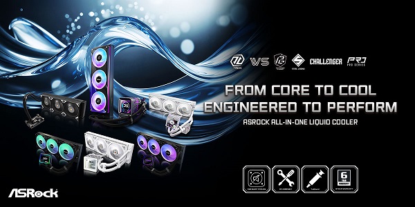 ASRock Expande Sua Liderança com um Portfólio Completo de AIO Liquid Coolers de Próxima Geração