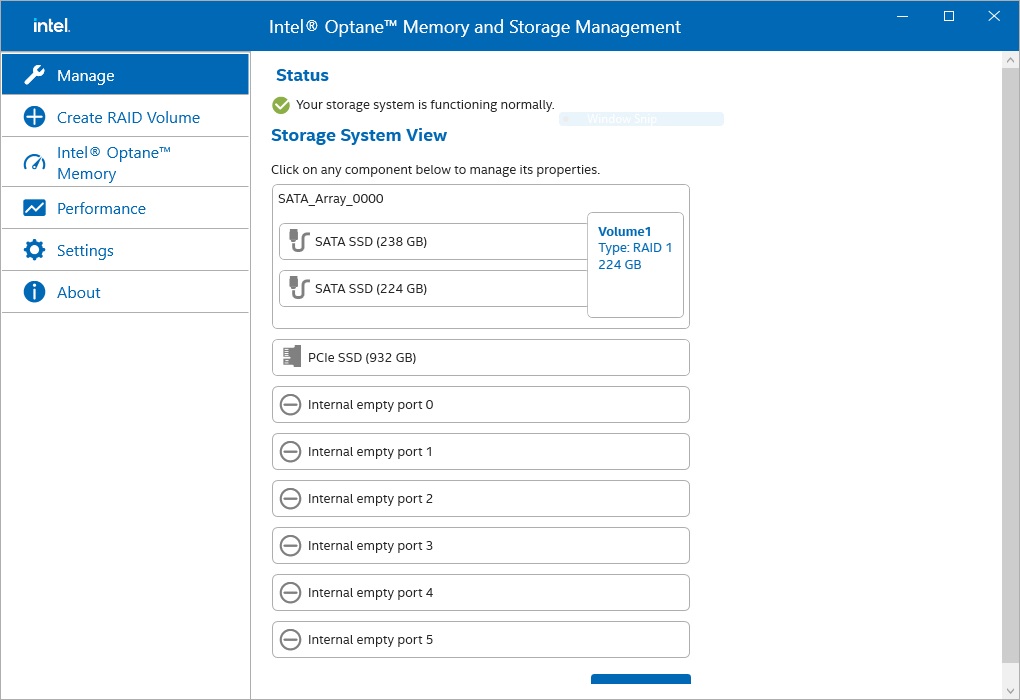 How to check the RAID configuration via the Intel RST application under Windows 11?