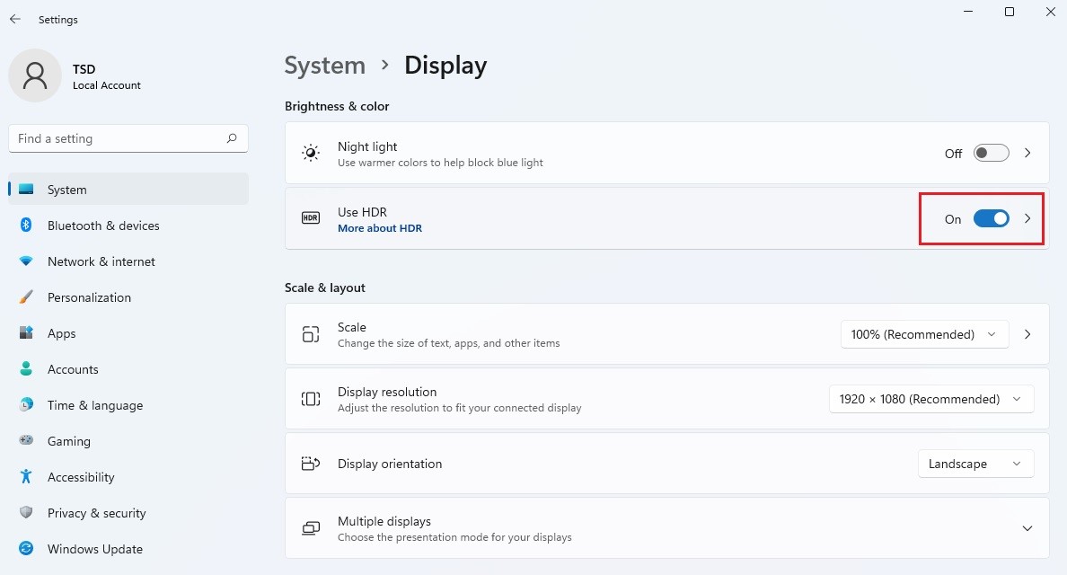 How to enable HDR function under Windows? Win11