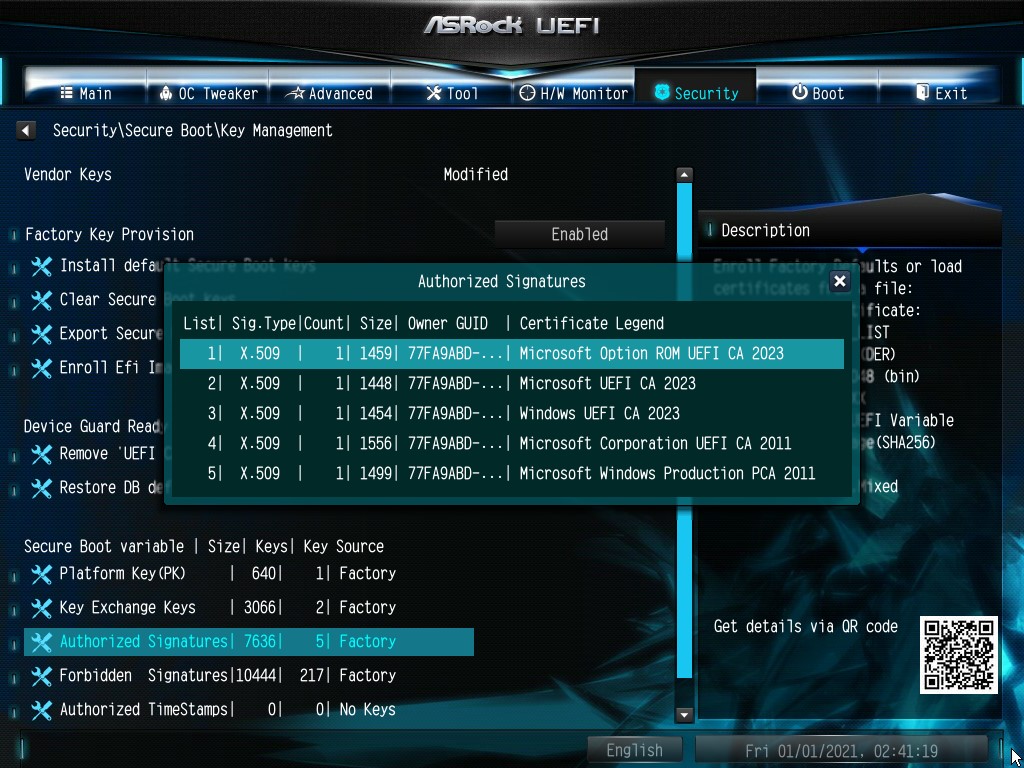 Check that DB Management contains